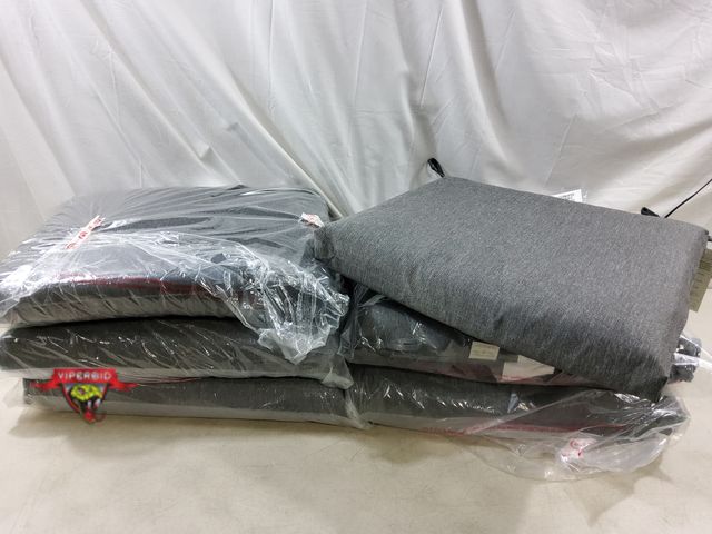 Lot 7-132815 - New! (6) Seat cushions with ties and duraseason fabric. 20"W X 18"L.
