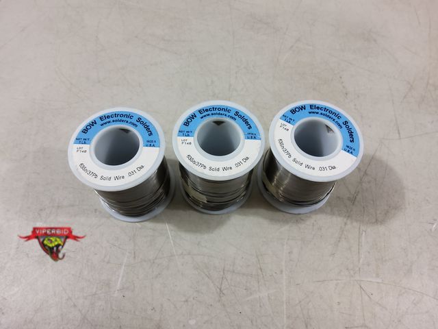 Lot 7-132488 - New! (3) 1 lb.  Spools of Bow Electronic Solders soldering wire.  .031 Dia. #63Sn/37Pb.