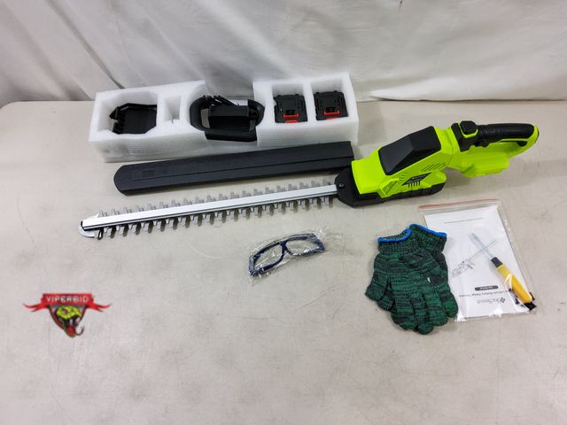 Lot 7-130305 - DocSmart cordless lithium battery powered hedge trimmer with (2) Batteries and charger. Model HT02-G...