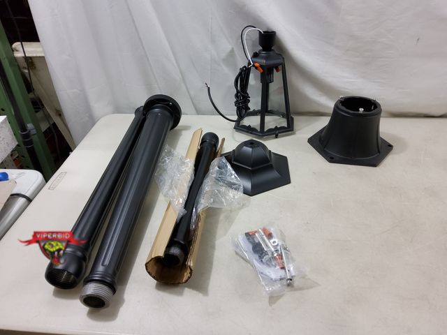Lot 7-130911 - Outdoor hard wire lamp post. Approximately 78"H.
