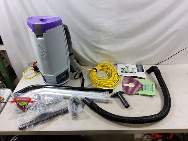 Lot 7-131404 - Retail vlaue $588! ProTeam GoFit 6 Hepa backpack vacuum. Model 1076790.