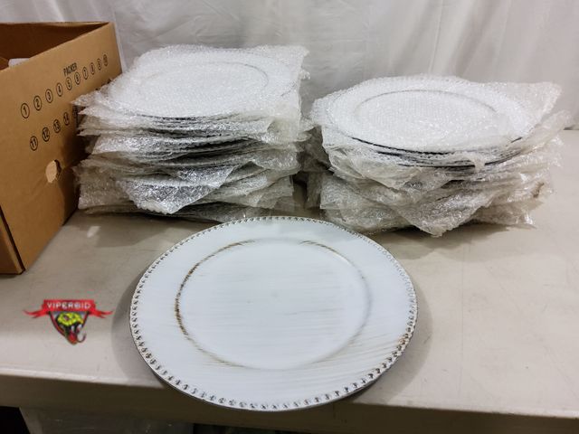 Lot 7-123661 - (49) 13" Decorative charger plates.