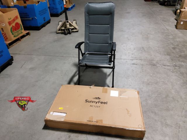 Lot 7-134511 - Retail value $119 SunnyFeel Reclining Folding Lounge Chair.  4 Position -High back with Padded Cushi...
