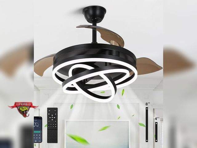Lot 7-134988 - Retail value $169! Rienaza 42" Retractable ceiling fan with light and remote.