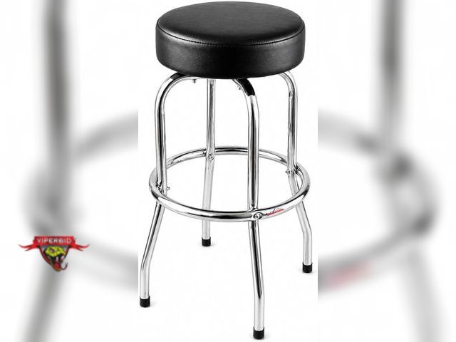 Lot 7-134018 - Ruedamann 29" H Swivel Bar Stool, Black Leatherette Padded Seat |
