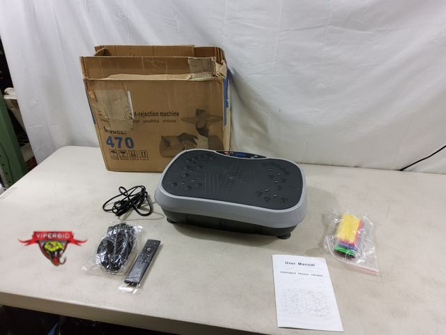 Lot 7-131481 - VIbration plate with remote and resistance bands. Tested.