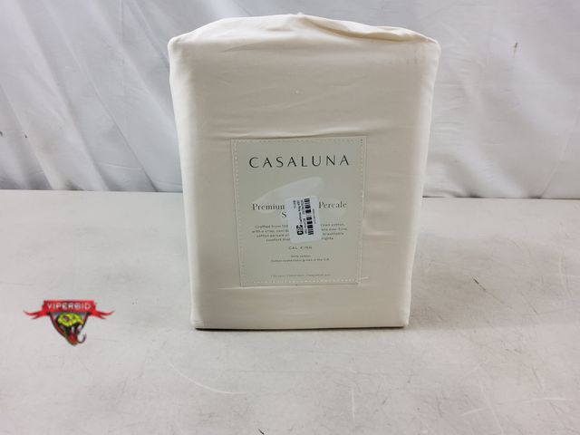 Lot 7-131533 - New! Casaluna premium cotton percale sheet set. Cal. King. 100% Cotton.