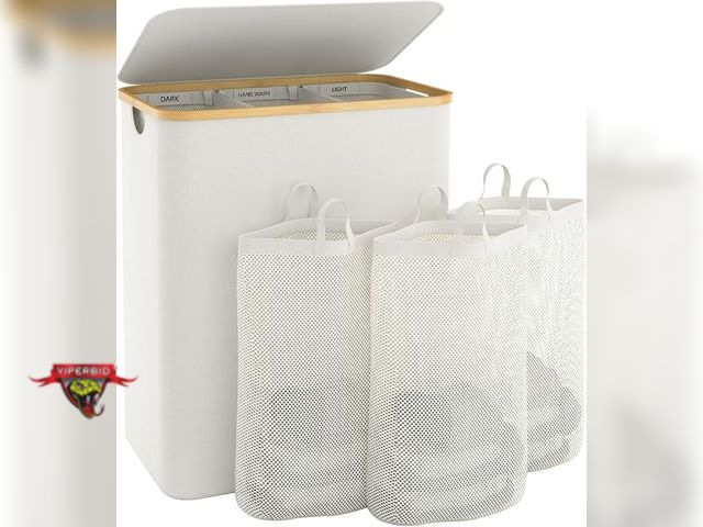 Lot 7-123516 - BATHOLA 3 section laundry hamper.