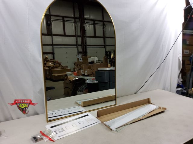 Lot 7-130928 - New! Vanity mirror cabinet with 3 glass shelves. 24" X 36"H.