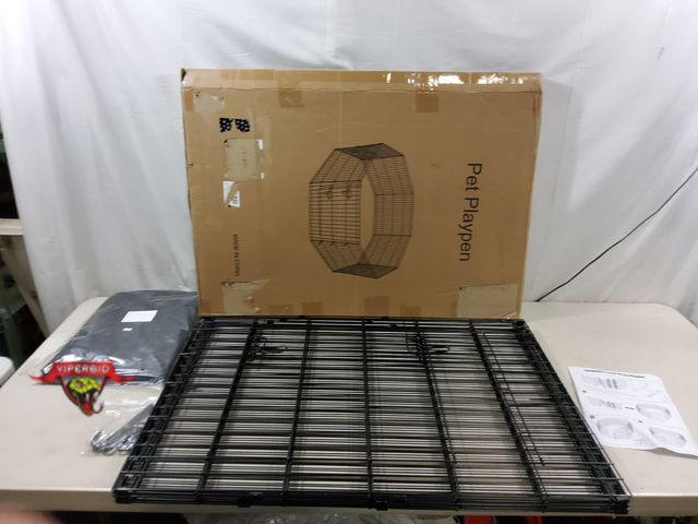 Lot 7-130903 - 36" Metal pet playpen with cover.