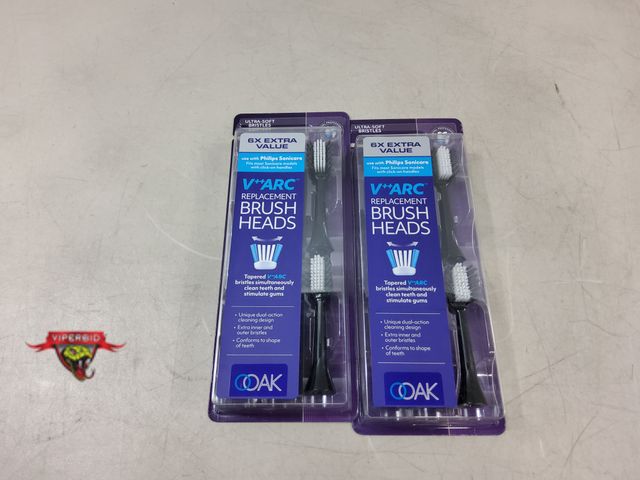 Lot 7-131561 - New! (2) Packs of 6 - V++Arc replacement toothbrush heads. Fits most Philips Sonicare models with cl...