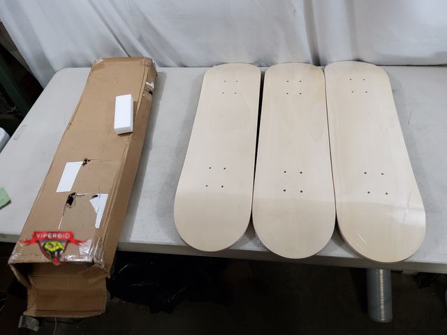 Lot 7-134963 - (3) Wood Skate Board Decks. (8"W x 31"L)