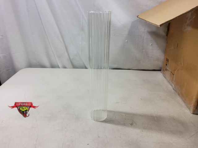 Lot 7-131220 - (24) Glass cylindrical bottomless Candle holders. 13-3/4"H. ID: 2-1/4".