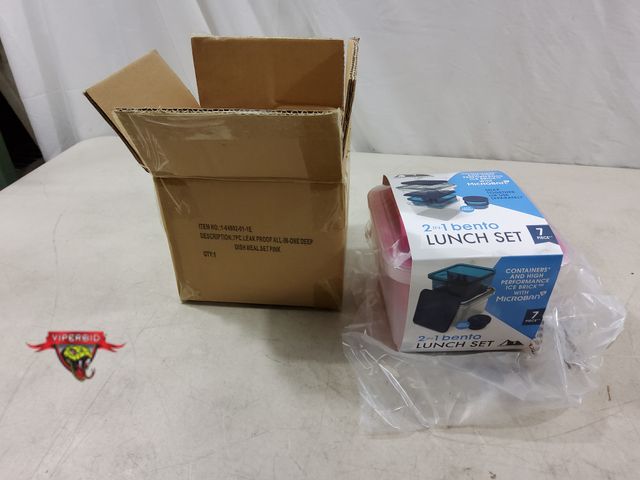 Lot 7-134228 - New! 7-Piece Set - Arctic Zone 2-in-1 Bento lunch set.