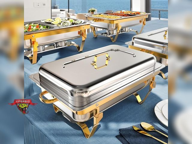 Lot 7-134472 - Retail value $143! Amhier Chafing Dishes for Buffet, 9Qt.