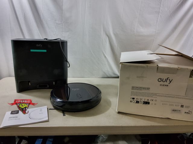Lot 7-134035 - Eufy G30 Hybrid SES robot vacuum /mop as shown. NO mop pad included. Tested to power on -vacuums.