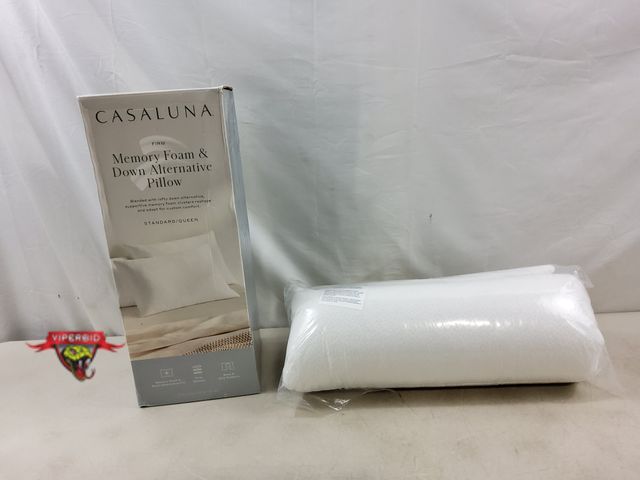 Lot 7-131663 - Casaluna firm memory foam &amp; down alternative pillow. Standard / queen.
