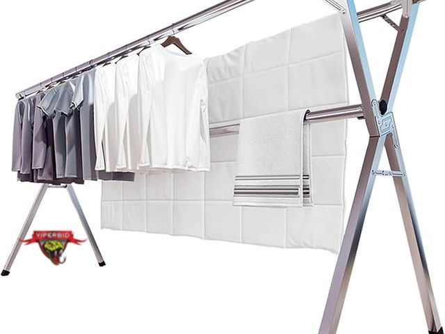Lot 7-123717 - Jauree 79" Folding Clothes Drying Rack for Indoor / Outdoor.  Stainless steel.