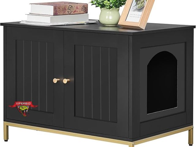 Lot 7-130334 - Homhedy Cat Litter Box Enclosure. 28.3"L x 17.7"W x 21.7"H