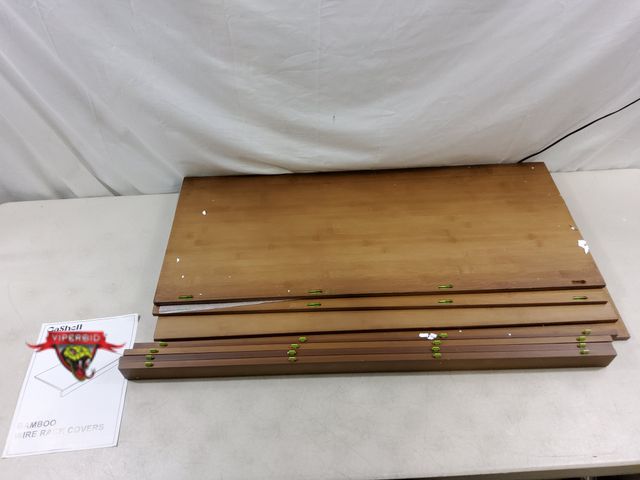Lot 7-130423 - Gashell bamboo wire rack covers. 38"W X 16"D.