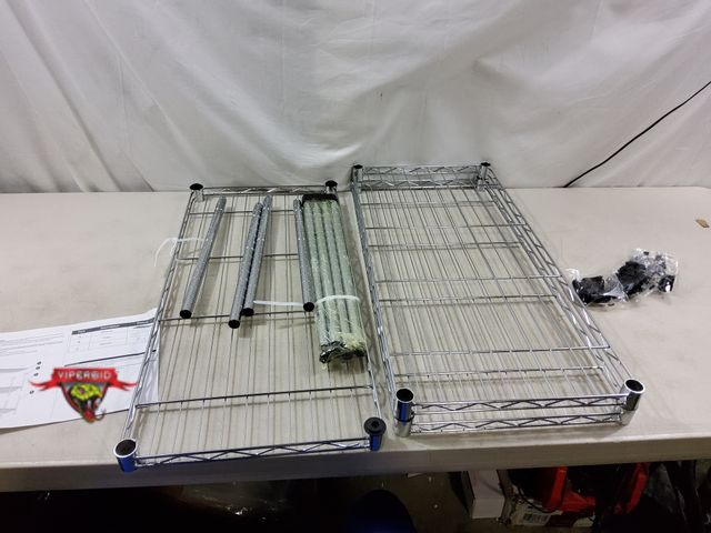 Lot 7-131212 - MZG 3-Tier metal wire shelving rack. 13.8" D x 23.6" W x 35.5" H.