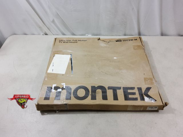 Lot 7-134998 - Montek ultra slim tv wall mount. Full motion. 37" to 75" flat or curved televisions. Model TM1003W-M...