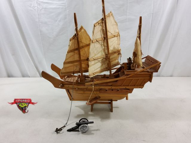 Lot 7-123585 - Collectible wood boat. 18-1/8"L X 19"H (on Stand)