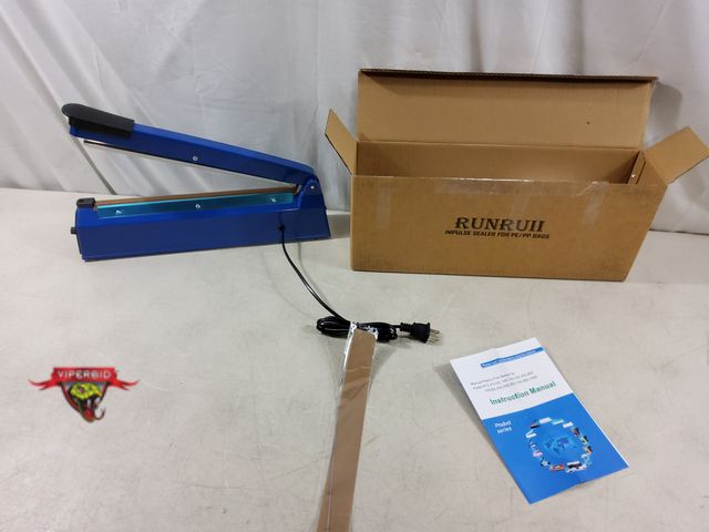 Lot 7-134615 - Runruii Impulse Sealer with Replacement Heating Element. Tested and Works.