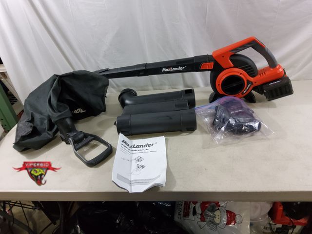 Lot 7-135758 - MaxLander 40V (Dural 20V) Cordless Leaf Blower Vacuum. Tested to power on - blows. Includes charger ...