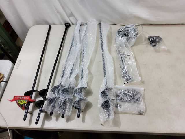 Lot 7-131208 - Set of 5 - 30'' Ground Anchors Kit with Cable &amp; Turnbuckle, for Shed, Trailer, Mobile Home, Tram...
