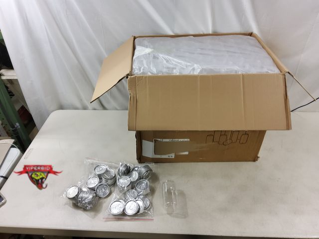 Lot 7-131734 - Retail value $138! New! (200) Disposable Clear PET plastic can sealing cups with pop-top lid. 4-1/2"...