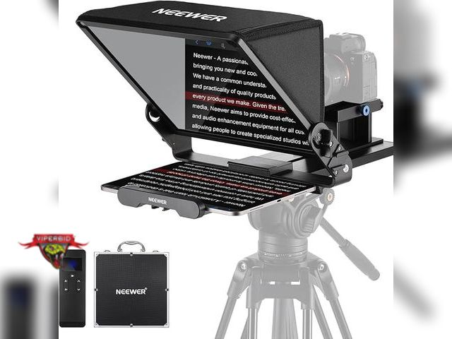 Lot 7-133636 - Looks New! Retail $220! Neewer Teleprompter X14 III with RT113 Remote/App Control, 45° Tilt 14" Beam...