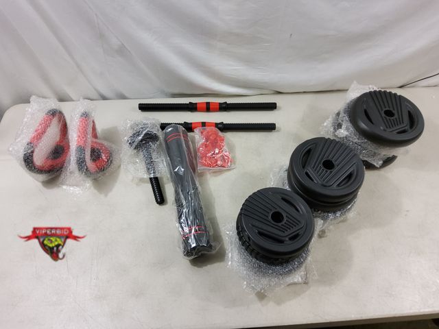 Lot 7-130813 - Multifunctional dumbbell set with 43 lbs. of weights. Includes (4) 2.75 lbs, (4) 3.5 lbs, and (4) 4....