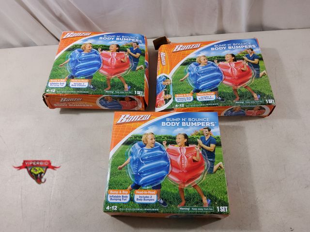 Lot 7-133468 - (3) Sets of Banzai bump n' bounce body bumpers. Untested.