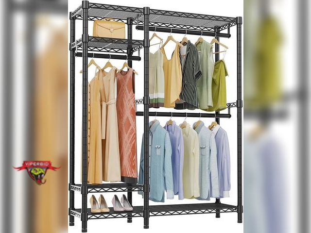 Lot 7-134019 - Vipex garment rack. 45"D x 15.7"W x 76.4"H
