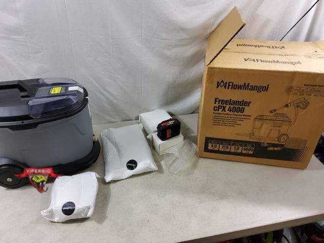 Lot 7-133435 - Retail value $339! FlowMangol Freelander CPX 4000 Portable cordless pressure washer. Appears unused....