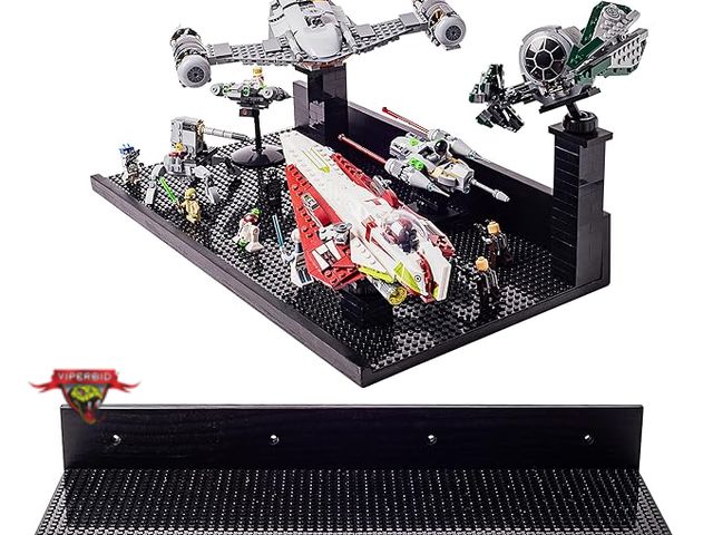 Lot 7-130114 - Retail $50! Set of 2 - Brickmaster displays building block floating wall display shelves. 20"W X 11"...