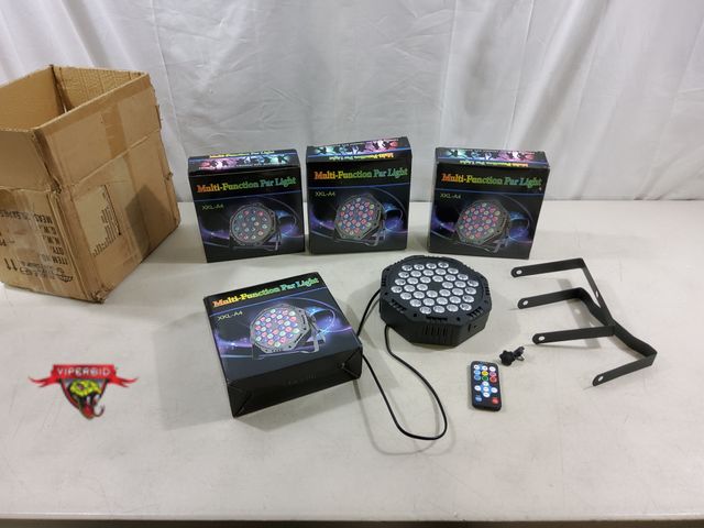 Lot 7-123451 - (4) Multi-function 7-1/2" Dia. party lights with remotes. #XKL-A4.
