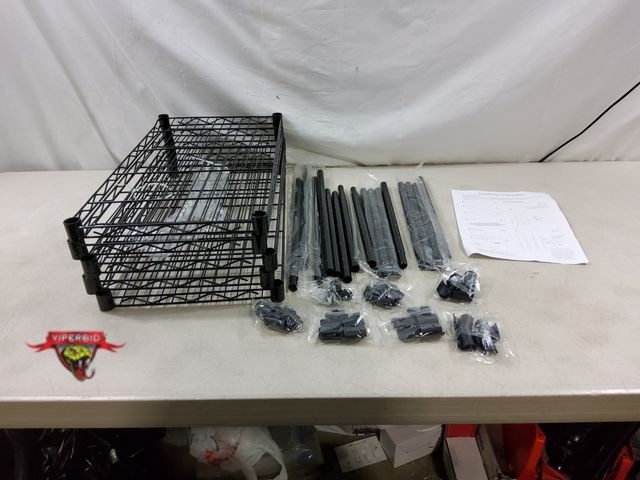 Lot 7-130277 - 5-Tier wire shelving rack. Approximately 21-1/4"W X 452"H. NOTE: (1) Shelf a bit bent - see pic.