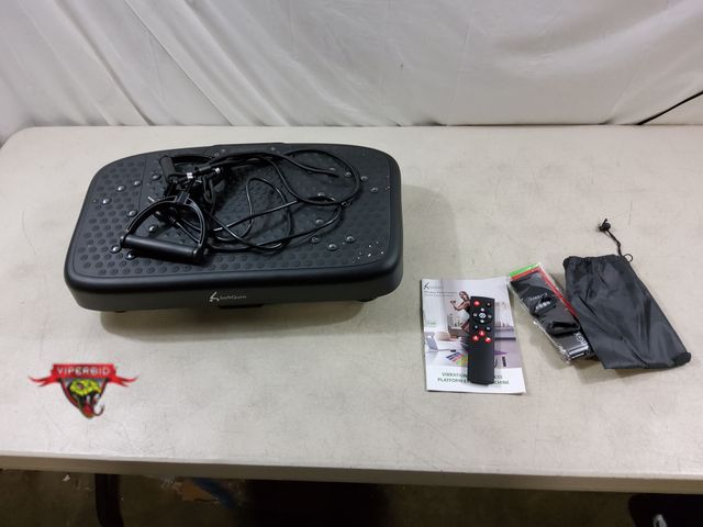 Lot 7-133182 - SoftGym Vibration Plate with Remote and Resistance Bands. Tested and Works. Requires (2) AAA Batteri...