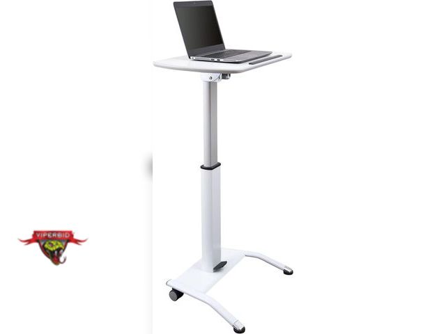 Lot 7-123753 - Stand Up Desk Store Pneumatic Adjustable Height Tilting Laptop desk. 17"D x 25.5"W x 42.5"H.