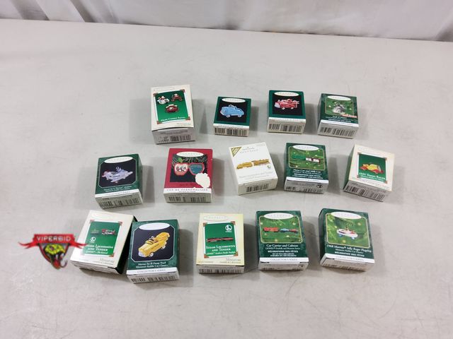 Lot 7-123532 - (14) Assorted Hallmark miniature Christmas tree ornaments.