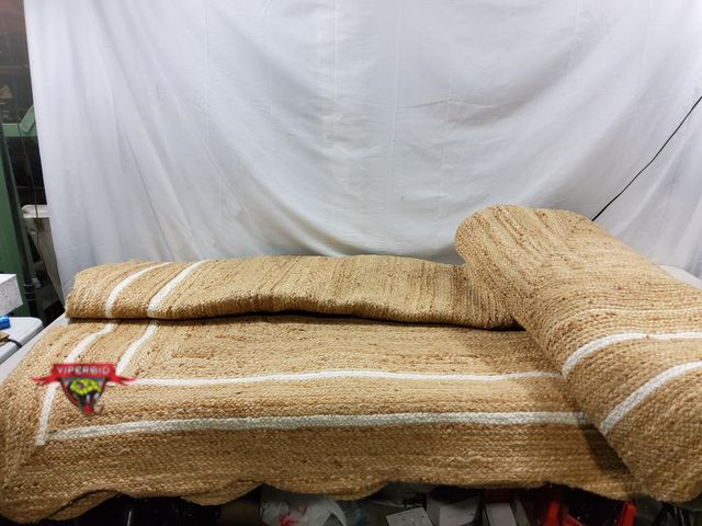 Lot 7-130810 - Retail $350! Weaving Village 8 ft. X 10 ft. Wave Scalloped Natural Jute Rug.
