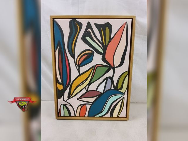 Lot 7-131792 - Retail value $59! Kate and Laurel Sylvie Fanciful Ficus Framed Canvas Wall Art by Alicia Bock. 18" x...
