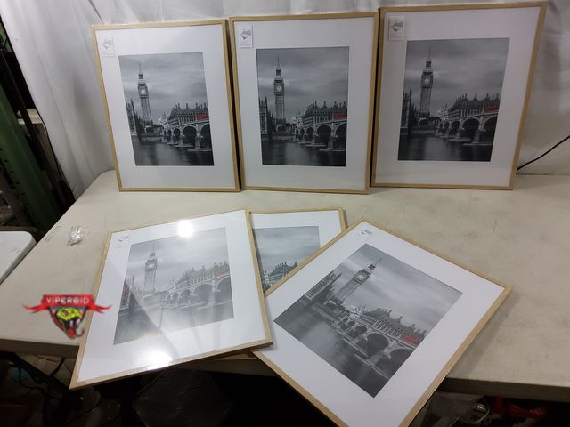 Lot 7-134723 - Pack of (6) Wood picture frames. 16-1/2" X 20-5/8". Matted: 10" X 13".