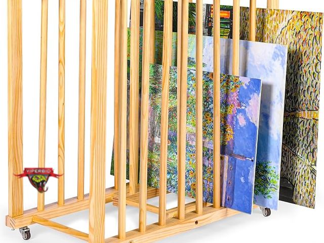 Lot 7-134180 - Copperstor pine wood art storage rack.