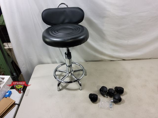Lot 7-130023 - KKTONER PU Leather Modern Rolling Stool with Low Back Height Adjustable.