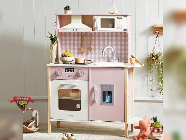 Lot 7-123726 - Tiny Land Play Kitchen for Kids. Complete. Looks new but Boards have some scratches due to packaging...