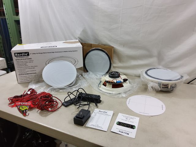 Lot 7-130226 - Set of 4 - Herdio 8" 2-Way full range stereo In Wall / In Ceiling speakers. Max power output 4 X 200...