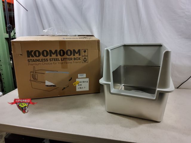 Lot 7-134799 - Koomoom 18" High side stainless steel litter box.